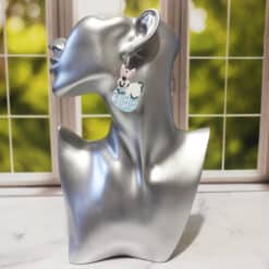 Easter Bunny on Top of Egg Matte PLA 3D Printed Earrings - Head