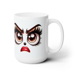 Funny Face Angry Frustration 15oz Mug - Right