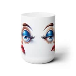 Funny Face Bored Indifference 15oz Mug - Front