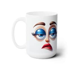 Funny Face Bored Indifference 15oz Mug - Left