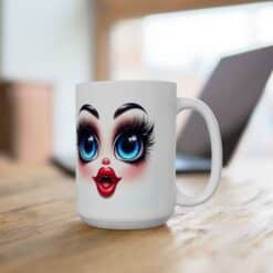 Funny Face Delighted Wonder 15oz Mug - Lifestyle
