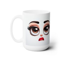 Funny Face Displeased Sigh 15oz Mug - Left