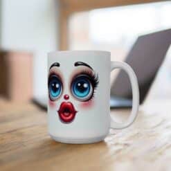 Funny Face Gasping Surprise 15oz Mug - Lifestyle