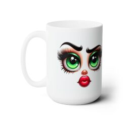 Funny Face Grumpy Glare 15oz Mug - Left