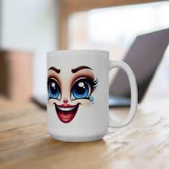 Funny Face Joyful Laughter 15oz Mug - Lifestyle
