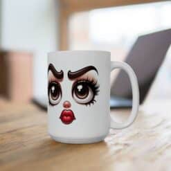 Funny Face Judgy Side-Eye 15oz Mug - Lifestyle