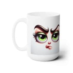 Funny Face Sarcastic Displeasure 15oz Mug - Left