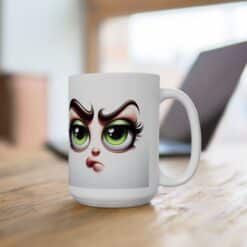 Funny Face Sarcastic Displeasure 15oz Mug - Lifestyle