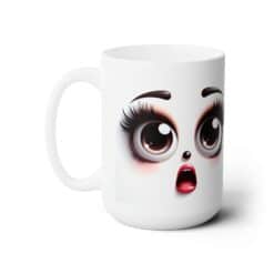 Funny Face Shocked Surprise 15oz Mug - Left