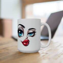 Funny Face Sly Confidence 15oz Mug - Lifestyle