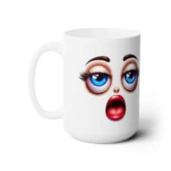 Funny Face Speechless Awe 15oz Mug - Left