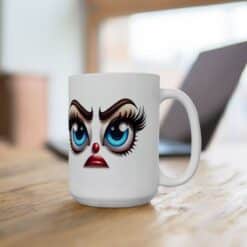 Funny Face Strong Displeasure 15oz Mug - Lifestyle