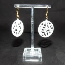 Geometric Chaos Matte PLA 3D Printed Earrings - Back
