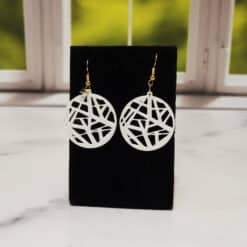 Geometric Chaos Matte PLA 3D Printed Earrings - Front
