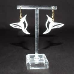 Hummingbird Flying Matte PLA 3D Printed Earrings - Back