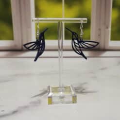 Hummingbird Matte PLA 3D Printed Earrings - Front