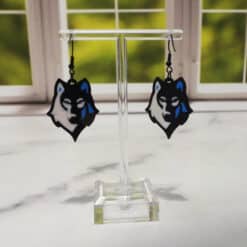 Husky Matte PLA 3D Printed Earrings - Back