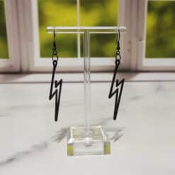 Lightening Bolt Matte PLA 3D Printed Earrings - Front