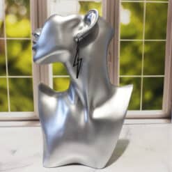 Lightening Bolt Matte PLA 3D Printed Earrings - Head