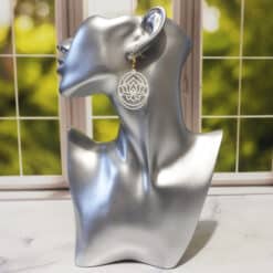 Lotus Flower Matte PLA 3D Printed Earrings - Head