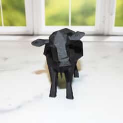 Low Poly Cow Sculpture - Front