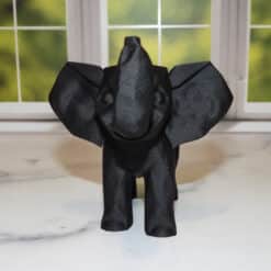 Low Poly Happy Elephant Sculpture - Front