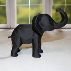 Low Poly Happy Elephant Sculpture - Right