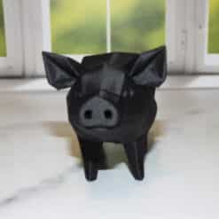 Low Poly Pig Sculpture - Front