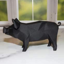 Low Poly Pig Sculpture - Left