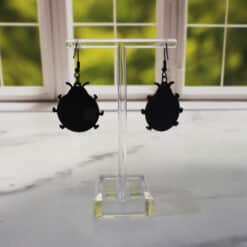 Lucky Ladybug Matte PLA 3D Printed Earrings - Back