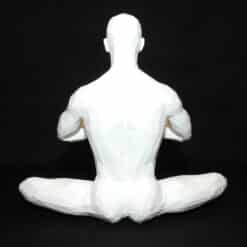 Meditation Bound Angle Pose with Anjali Mudra Sculpture - Back