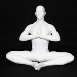 Meditation Bound Angle Pose with Anjali Mudra Sculpture - Front