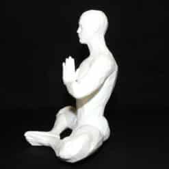 Meditation Bound Angle Pose with Anjali Mudra Sculpture - Left