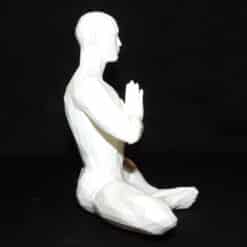 Meditation Bound Angle Pose with Anjali Mudra Sculpture - Right