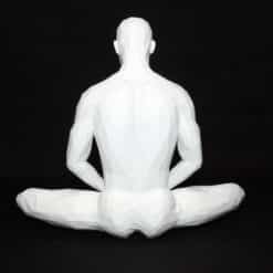Meditation Bound Angle Pose with Dhyana Mudra Sculpture - Back