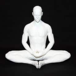 Meditation Bound Angle Pose with Dhyana Mudra Sculpture - Front