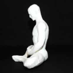 Meditation Bound Angle Pose with Dhyana Mudra Sculpture - Left