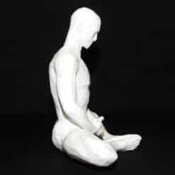 Meditation Bound Angle Pose with Dhyana Mudra Sculpture - Right