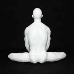 Meditation in Bound Angle Pose with Hands Holding Feet Sculpture - Back
