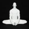 Meditation in Bound Angle Pose with Hands Holding Feet Sculpture - Front