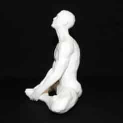 Meditation in Bound Angle Pose with Hands Holding Feet Sculpture - Left