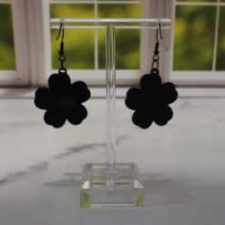 Midnight Blossom 3D Printed Earrings - Back