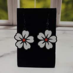 Midnight Blossom 3D Printed Earrings - Front