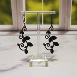 Midnight Ivy Matte PLA 3D Printed Earrings - Back