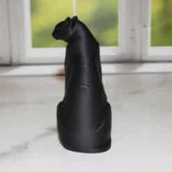 Modern Black Panther Sitting Statue - Back