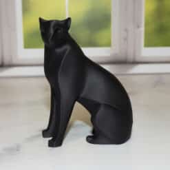 Modern Black Panther Sitting Statue - Left
