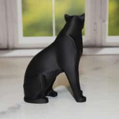 Modern Black Panther Sitting Statue - Right