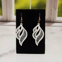 Nature's Whisper Matte PLA 3D Printed Earrings - Front