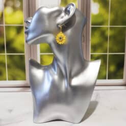 Sunflower Matte PLA 3D Printed Earrings - Head