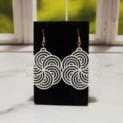 Waves Matte PLA 3D Printed Earrings - Front